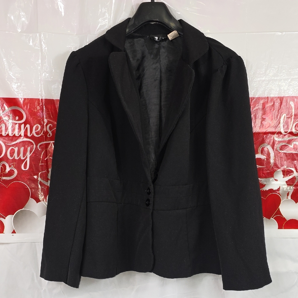 First Option Too Elegant Black Women's Blazer Lined Size 16W (W365)